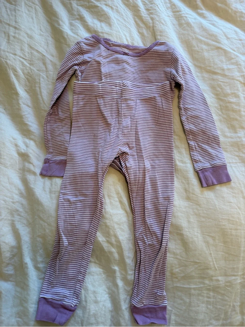 Carter's Lavender and White Striped Long Sleeve pajama set-5T